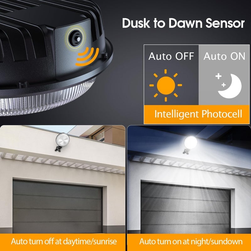 MOONTIP 150W 4 Pack LED Barn Lights Outdoor, Super Bright 20000LM Dusk to Dawn Outdoor Lighting with 150° Adjustable Photocell, 6500K Yard Lights, IP66 Waterproof Street Light for Garage, Shop - Image 3